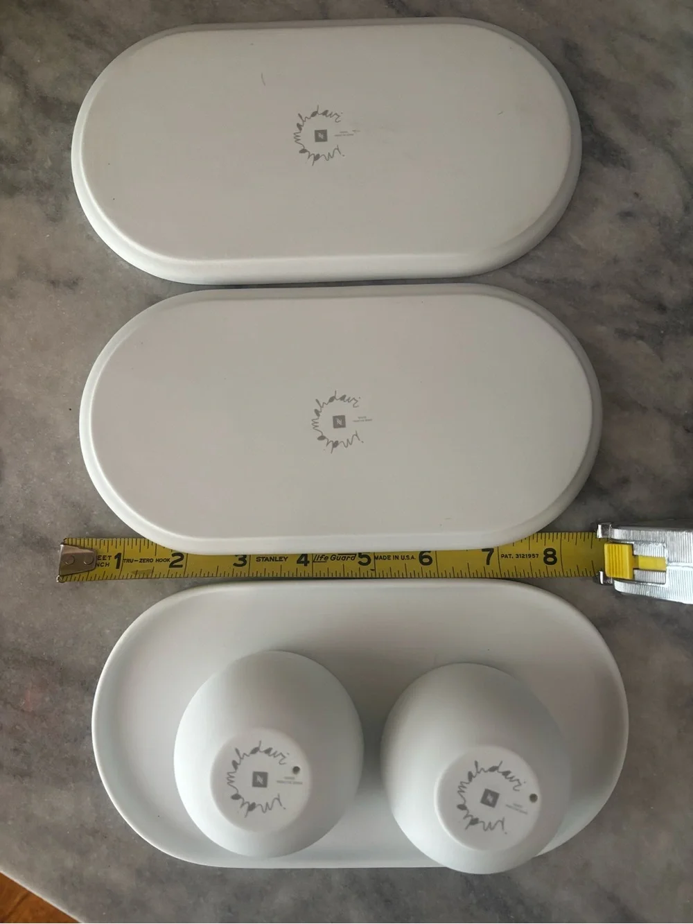 Indaba whiteCeramic Dual-Dip Serving Tray with Two Removable Bowls